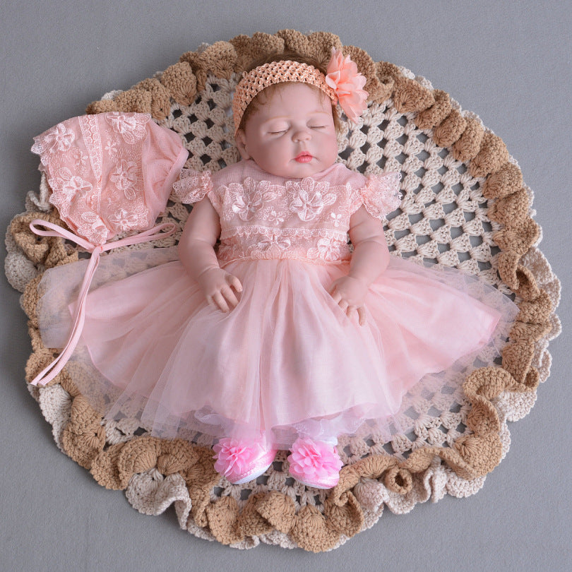 The Summer Baby Baby Princess Dress Dress Lightweight Breathable Mesh Lace Dress Moon Age