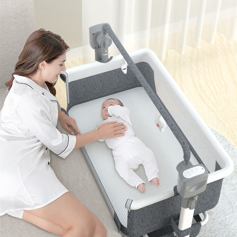 Portable Electric Baby Bed - Foldable Bassinet for Newborns.